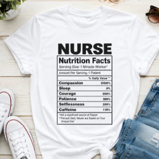Camiseta Fatos de Nutrição de Enfermeira – Vida Divertida d