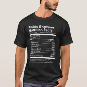 Camiseta Fatos de Nutrição de Fluidos Engenheiros Lista Eng