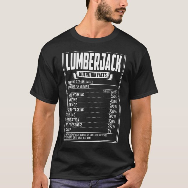 Camiseta Fatos de Nutrição de Lumberjack (Frente)