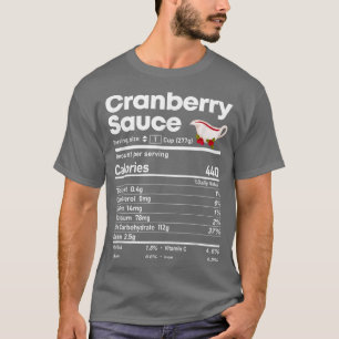 Camiseta Fatos de Nutrição de Molho de Cranberry Ação de Gr