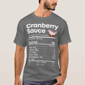 Camiseta Fatos de Nutrição de Molho de Cranberry Ação de Gr