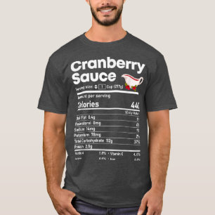 Camiseta Fatos de Nutrição de Molho de Cranberry Ação de Gr