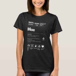 Camiseta Fatos de Nutrição de Nome Sarcástico Maes Nome de