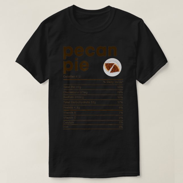 Camiseta Fatos de Nutrição de Pecan (Frente do Design)