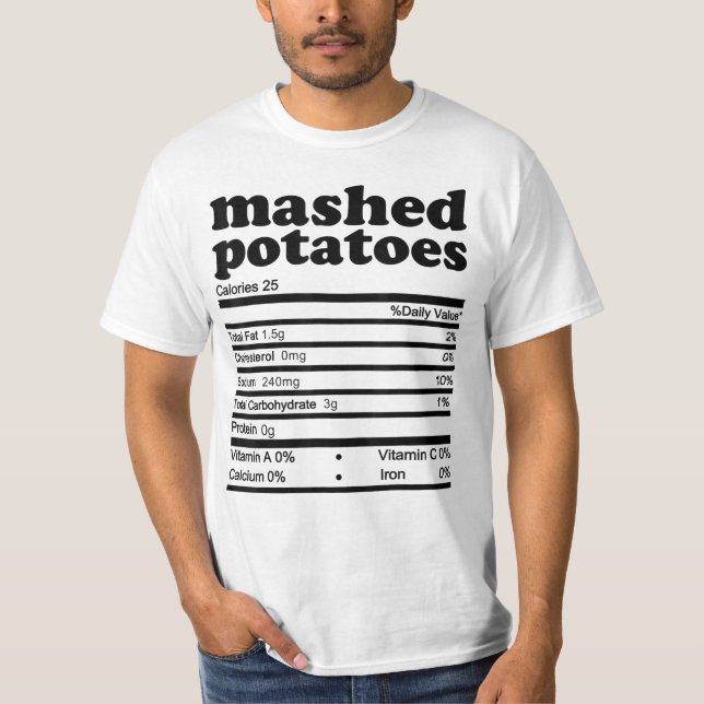 Camiseta Fatos de Nutrição de Potatoe em 2021 Ação de Graça (Frente)