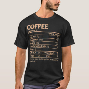 Camiseta Fatos de Nutrição do Café Engraçado Comida de Ação