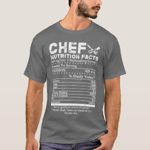 Camiseta Fatos de Nutrição do Chef Presente Legal Chefee pa