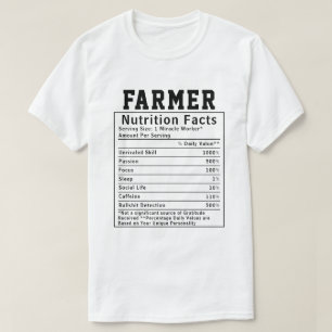 Camiseta Fatos de Nutrição do Fazendeiro Engraçado Trabalha