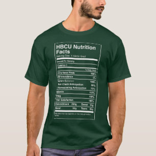 Camiseta Fatos de Nutrição do HBCU do Orgulho Negro