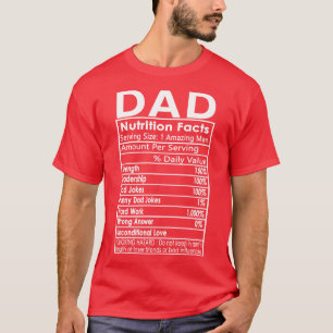 Camiseta Fatos de nutrição do Pai do dia de os pais