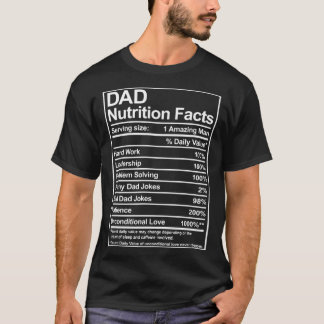 Camiseta Fatos de Nutrição do pai Pai Pai Legal Papa Piada 