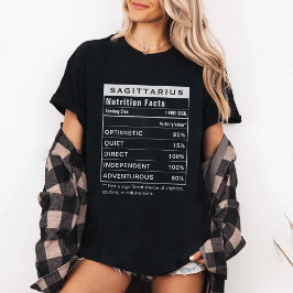 Camiseta Fatos de Nutrição do Signo de Sagitário Astrologia