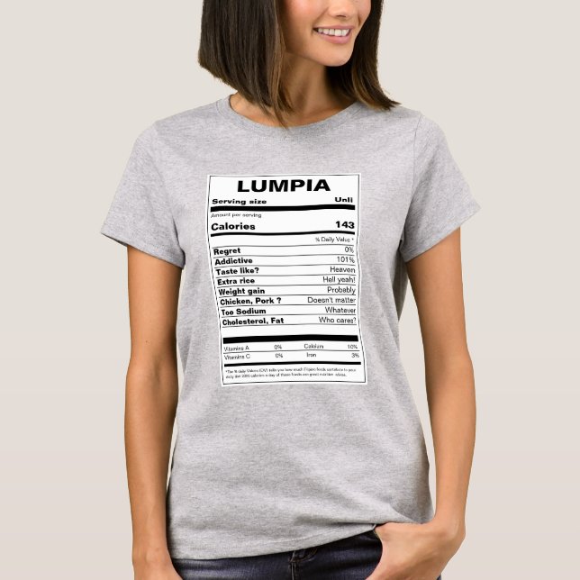 Camiseta Fatos de Nutrição Lumpia (Frente)