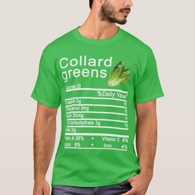 Camiseta Fatos de Nutrição Verde-Colard - Ação de Graças (Frente)