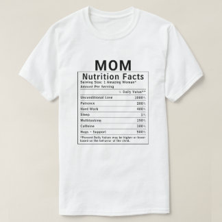 Camiseta Fatos Divertidos de Nutrição para Mãe Presente do