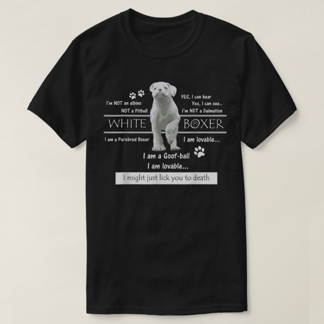 Camiseta Fatos do Boxer Branco (Frente do Design)
