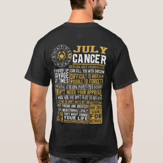 Camiseta Fatos do cancer do nascer em julho