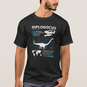 Camiseta Fatos do Dinossauro da Folha de Fatos do Diplodocu