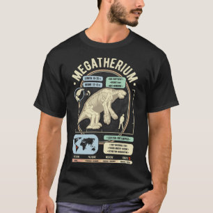 Camiseta Fatos do Dinossauro - Megatherium Giant Sloth Scie