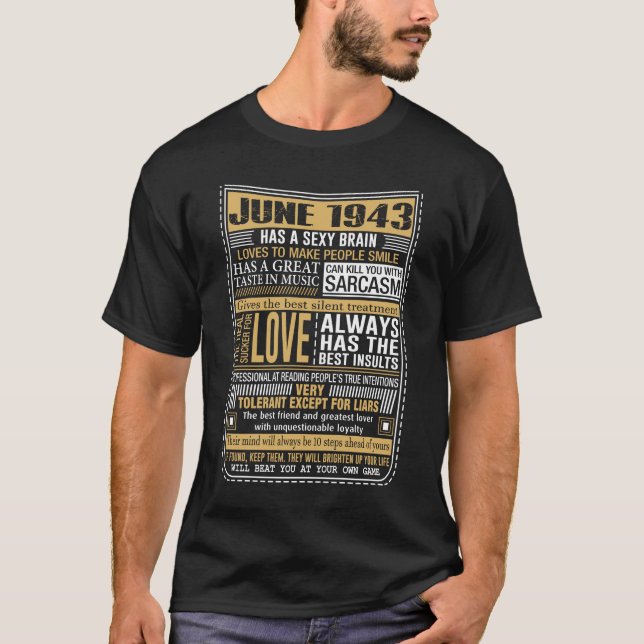 Camiseta Fatos do nascer em junho de 1943 (Frente)