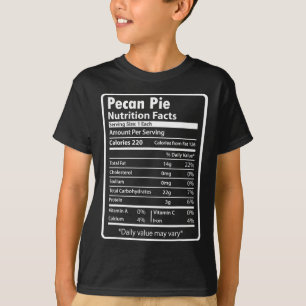 Camiseta Fatos engraçados de nutrição da torta de Pecan par