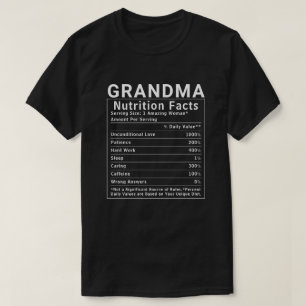 Camiseta Fatos Nutricionais da Avó Engraçada Presente do Di