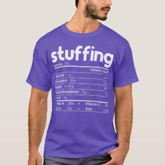 Camiseta Fatos Nutricionais da Comida Recheada Funnyhanksgi