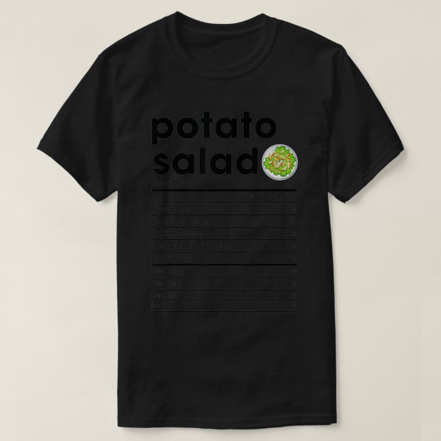 Camiseta Fatos Nutricionais Da Salada De Batata (Frente do Design)