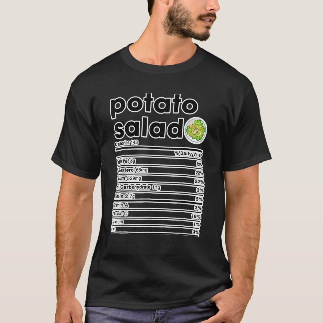 Camiseta Fatos Nutricionais Da Salada De Batata Fatos Do Co (Frente)