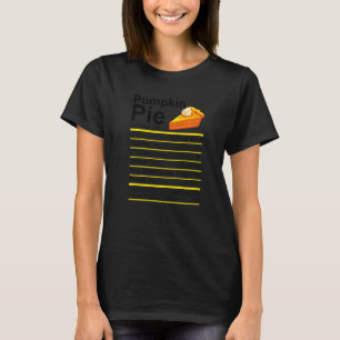 Camiseta Fatos Nutricionais da Torta de Abóbora Grupo de Aç