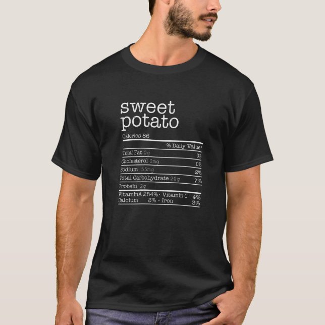 Camiseta Fatos Nutricionais De Batatas Doce (Frente)