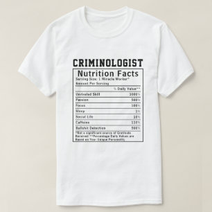 Camiseta Fatos Nutricionais de Criminologista Engraçado Fun