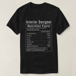 Camiseta Fatos Nutricionais de Designer de Interiores Engra