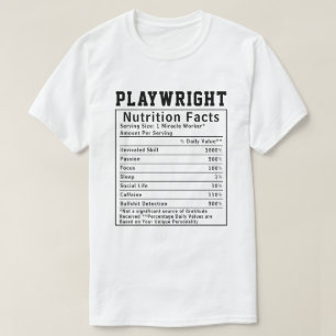Camiseta Fatos Nutricionais de Dramaturgo Engraçados Presen