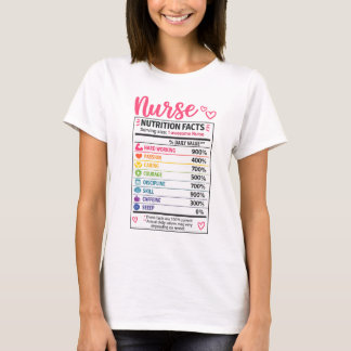 Camiseta Fatos Nutricionais de Enfermeira Engraçados