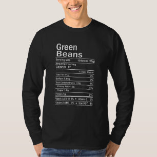 Camiseta Fatos Nutricionais de Feijão Verde Fantasia de Açã