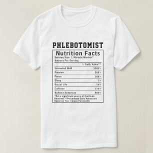 Camiseta Fatos Nutricionais de Flebotomista Engraçado Prese