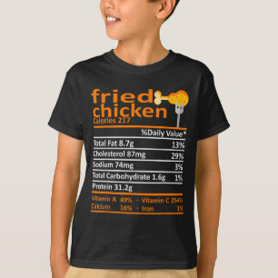 Camiseta Fatos Nutricionais de Frango Frito Dia de Ação de