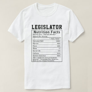 Camiseta Fatos Nutricionais de Legislador Engraçado Present