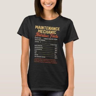 Camiseta Fatos Nutricionais de Mecânico de Manutenção de Ga