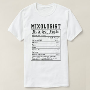 Camiseta Fatos Nutricionais de Mixologista Engraçado Amante