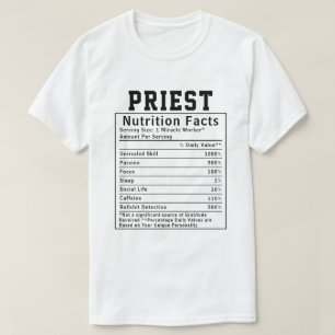 Camiseta Fatos Nutricionais de Padre Engraçado Presente Líd