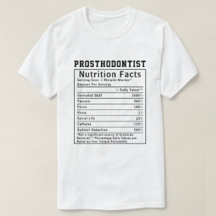 Camiseta Fatos Nutricionais de Prostodontista Engraçado Clí