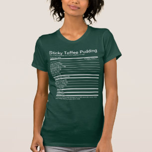 Camiseta Fatos Nutricionais de Pudim com Toffee, tex branco