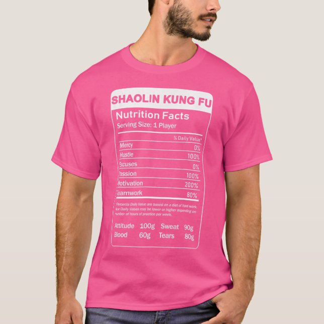 Camiseta Fatos Nutricionais de Shaolin Kung Fu (Frente)