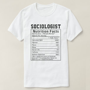 Camiseta Fatos Nutricionais de Sociólogo Engraçados Ciência