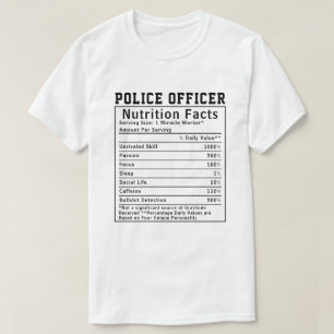 Camiseta Fatos Nutricionais Divertidos para Policiais Prese