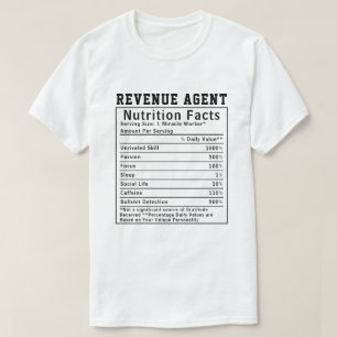 Camiseta Fatos Nutricionais do Agente de Receita Engraçado