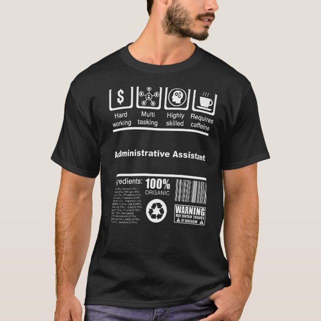 Camiseta Fatos Nutricionais Do Assistente Administrativo Pa (Frente)