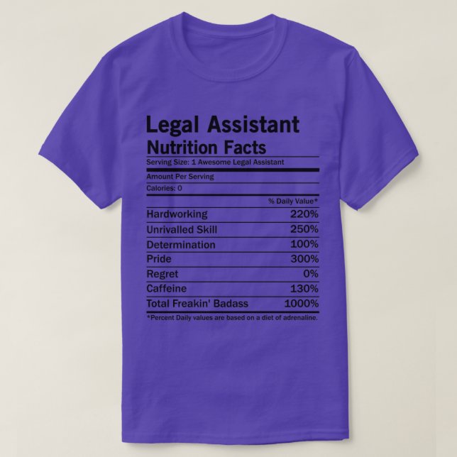 Camiseta Fatos Nutricionais do Assistente Jurídico (Frente do Design)